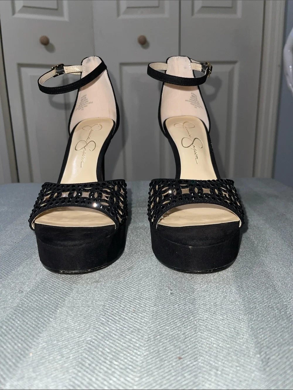 Jessica Simpson Soraia 2 black platform heels sandals